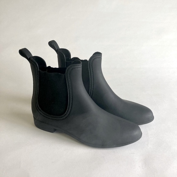 Havana Last Jeffrey Campbell Black Rubber Rain Chelsea Ankle Boots size 9 - Picture 1 of 12
